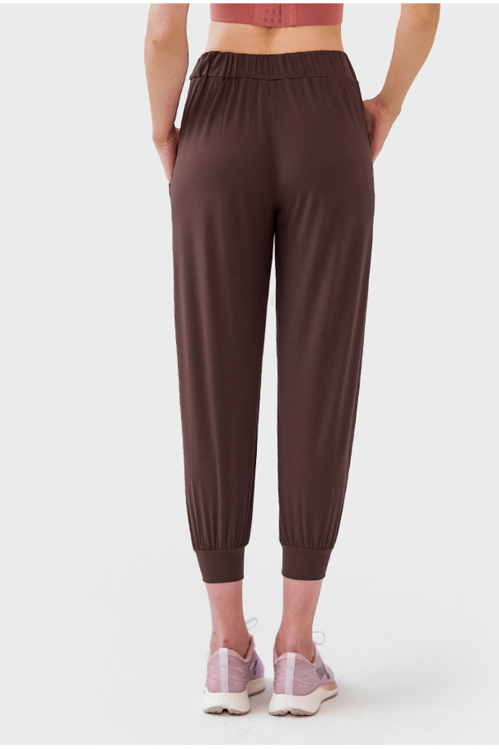 Drawstring Cropped Joggers with Side Pockets - Marie Lashaays 