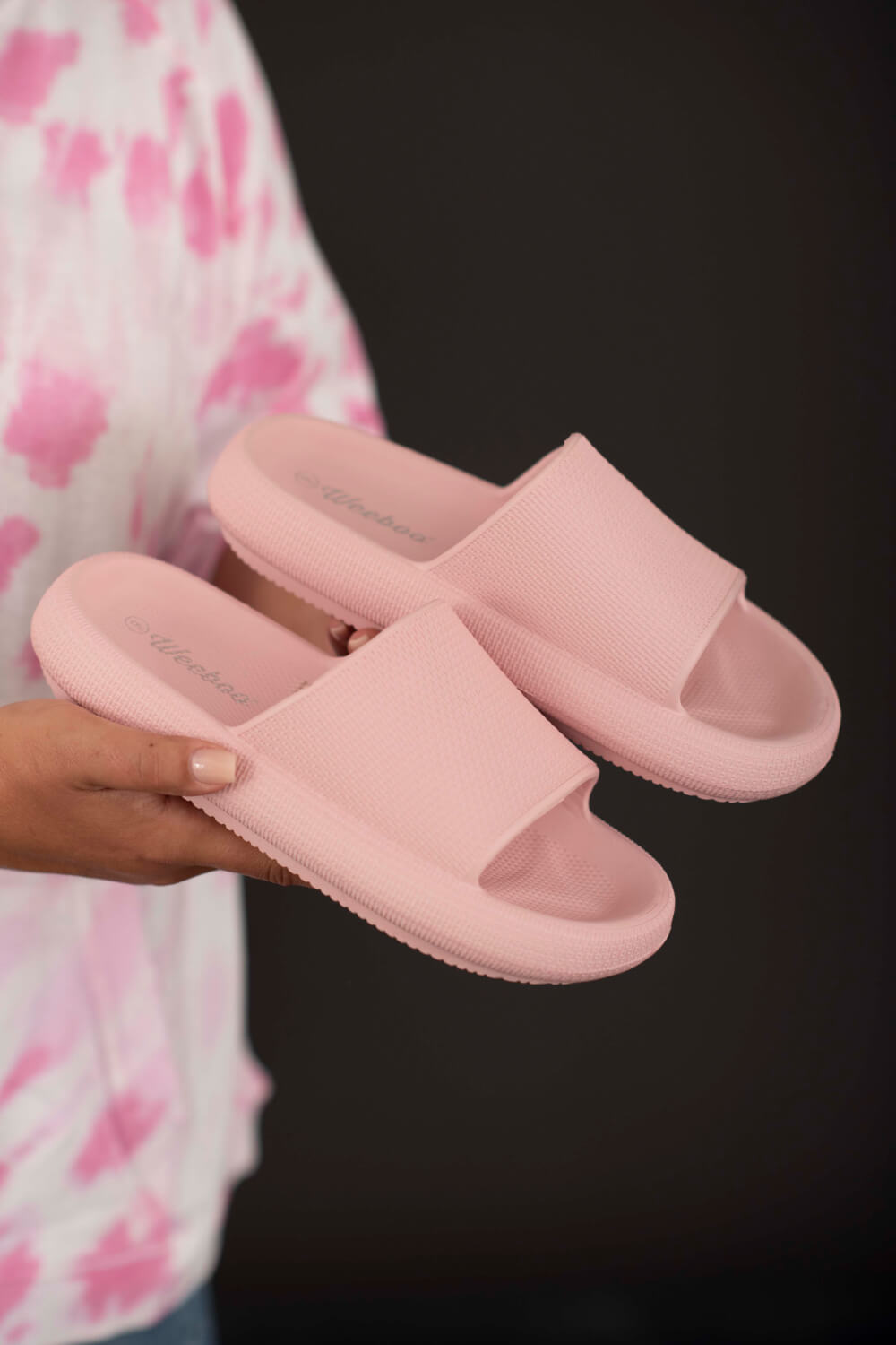 WeeBoo Go All Out Slide-On Sandals in Pink