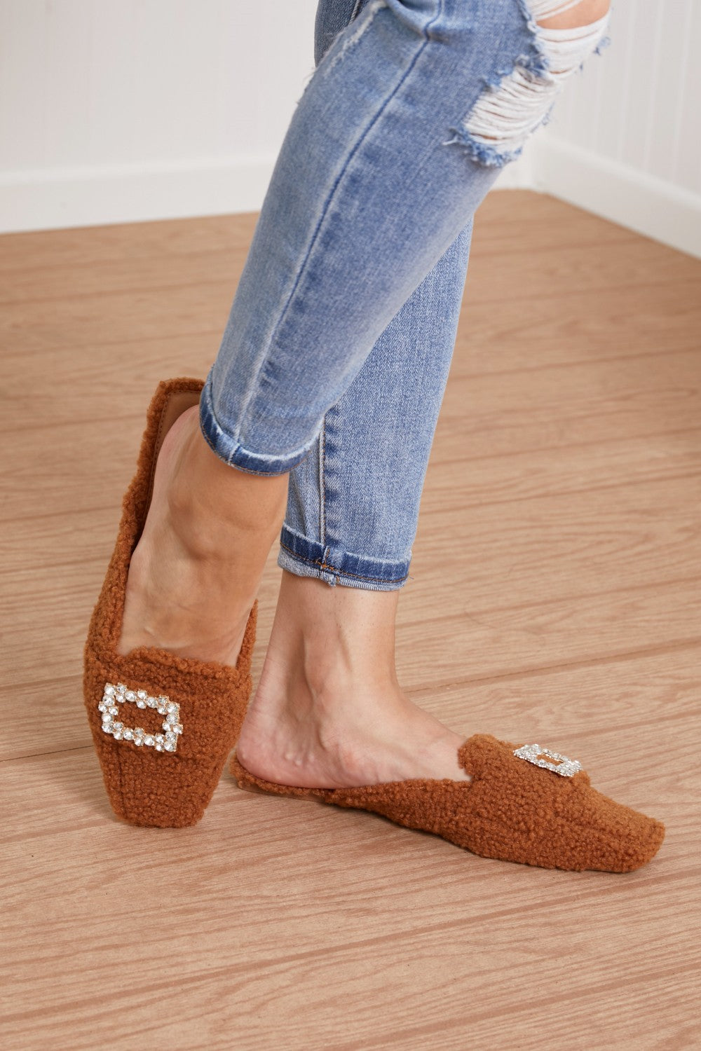 Weeboo Melting Hearts Faux Fur Mules