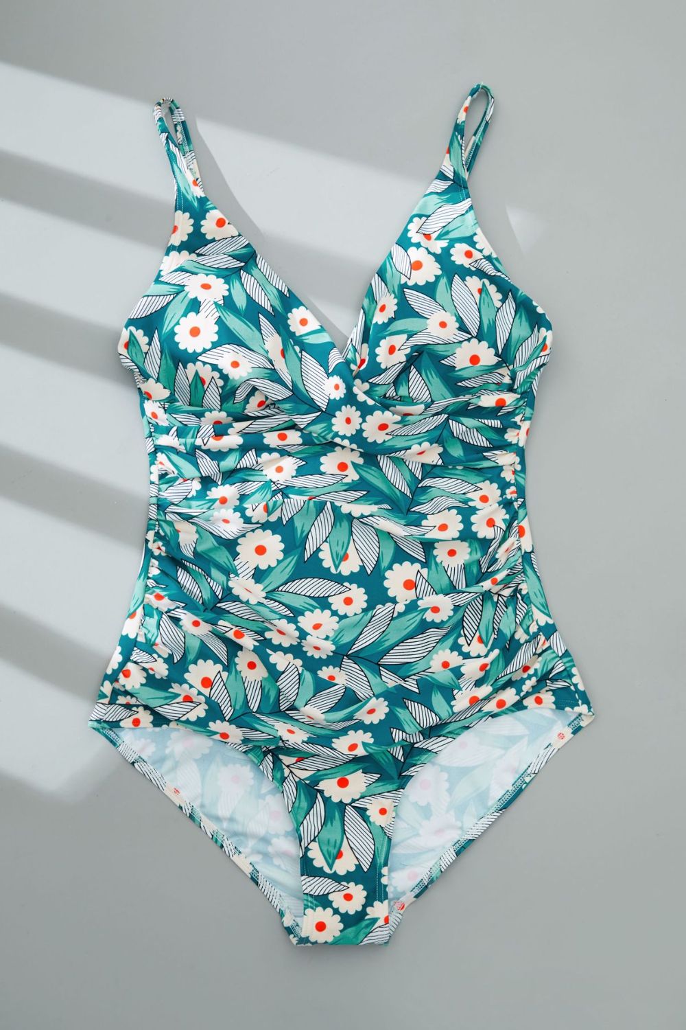 Printed Low Back Sweetheart Neck One-Piece Swimsuit - Marie Lashaays 