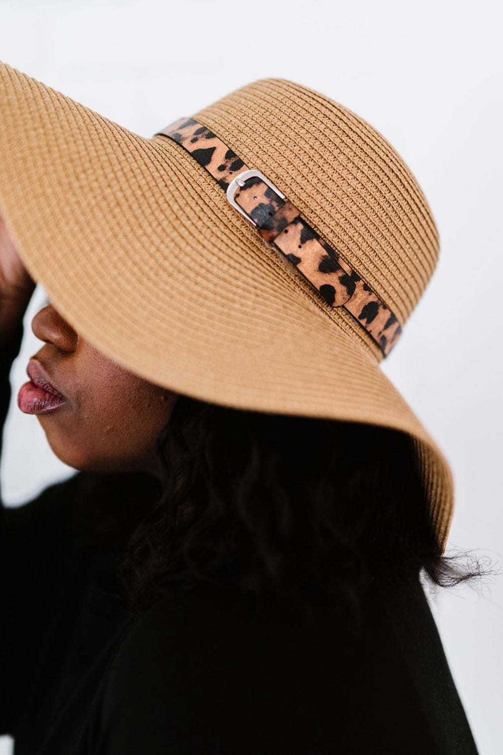 Justin Taylor Wild Sunshine Leopard Strap Floppy Hat - Marie Lashaays 