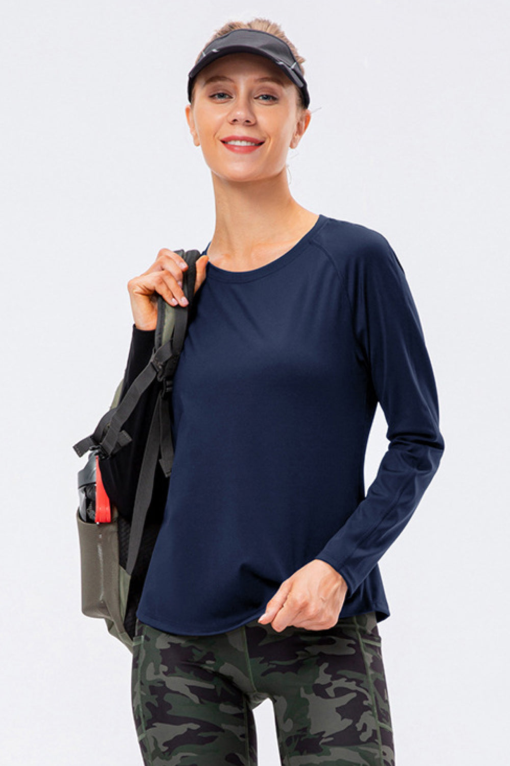 Raglan Sleeve Round Neck Athletic Top - Marie Lashaays 