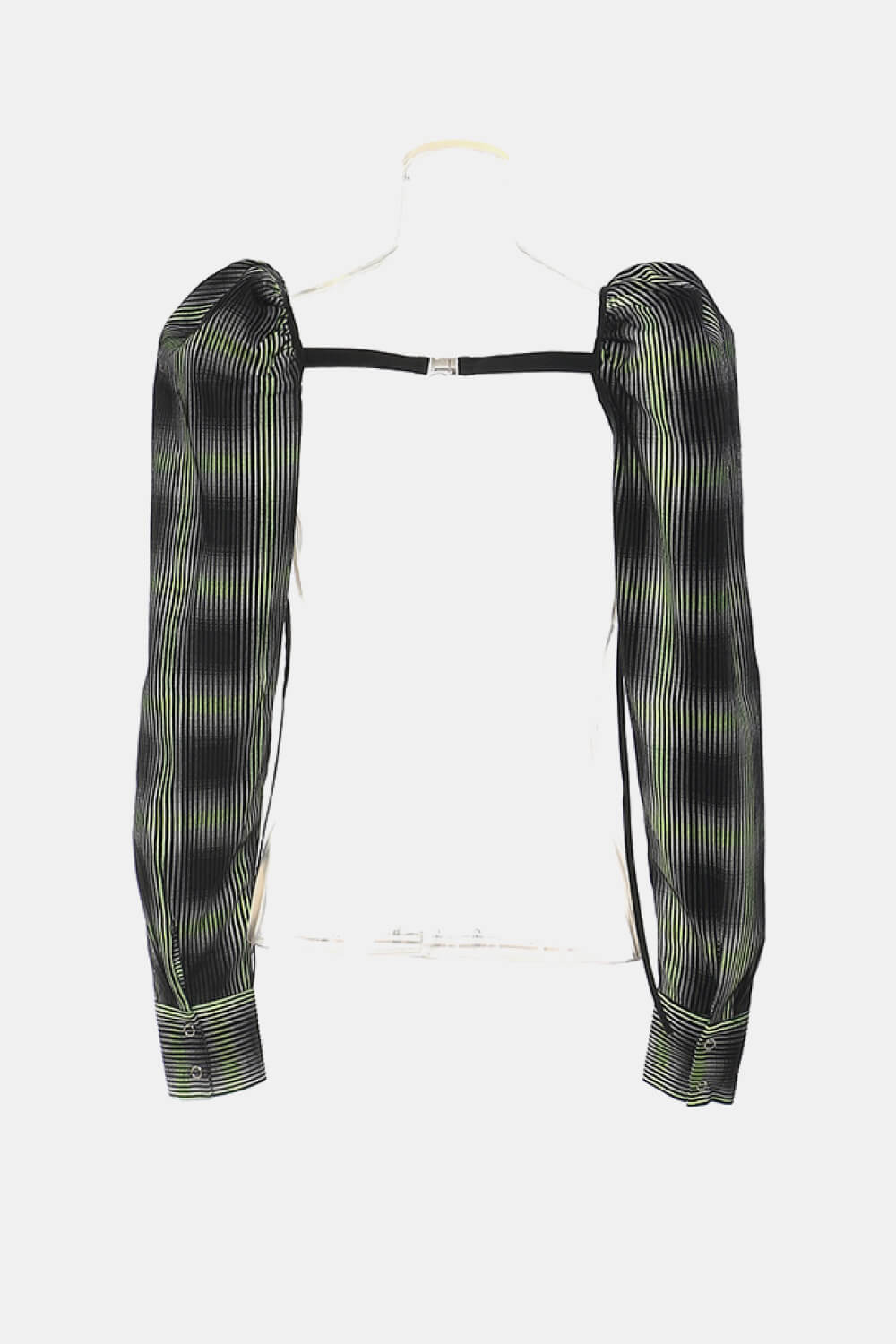 Plaid Asymmetrical Dress with Detachable Sleeves