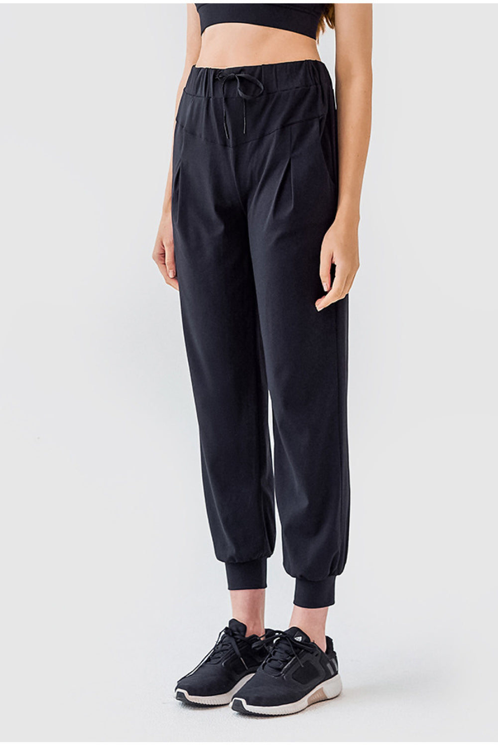 Drawstring Cropped Joggers with Side Pockets - Marie Lashaays 