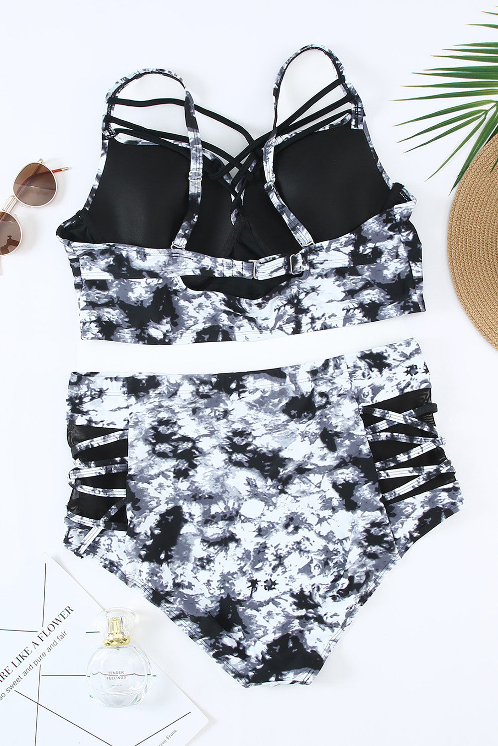 Plus Size Printed Strappy Two-Piece Swimsuit