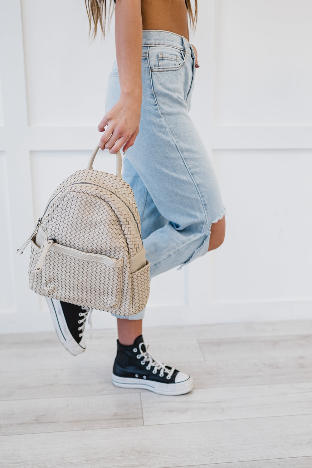 SHOMICO Vegan Leather Handmade Woven Backpack - Marie Lashaays 