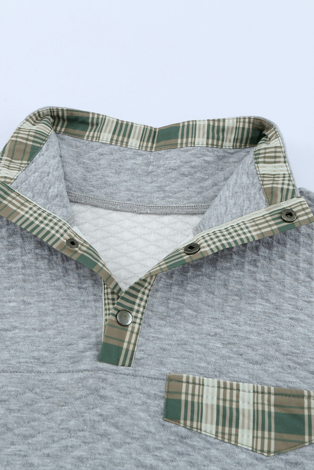 Plaid Quarter-Snap Sweatshirt