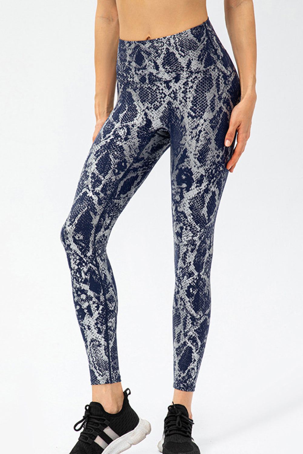 Snakeskin Elastic Waistband Yoga Leggings - Marie Lashaays 