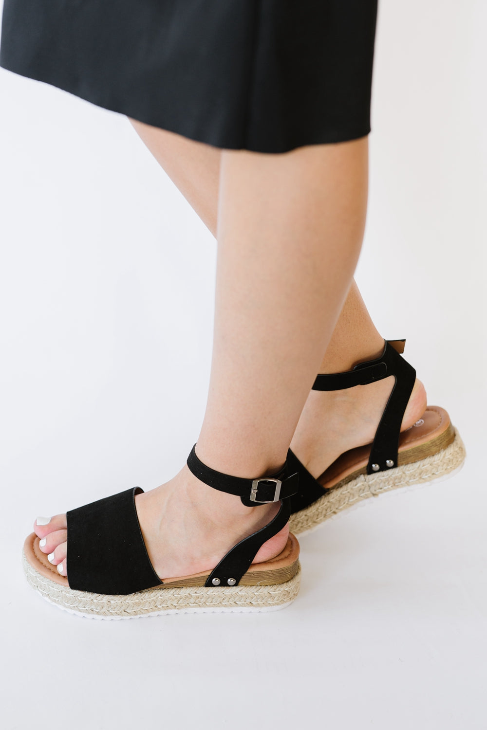 WeeBoo Every Step Espadrille Platform Sandal in Black - Marie Lashaays 