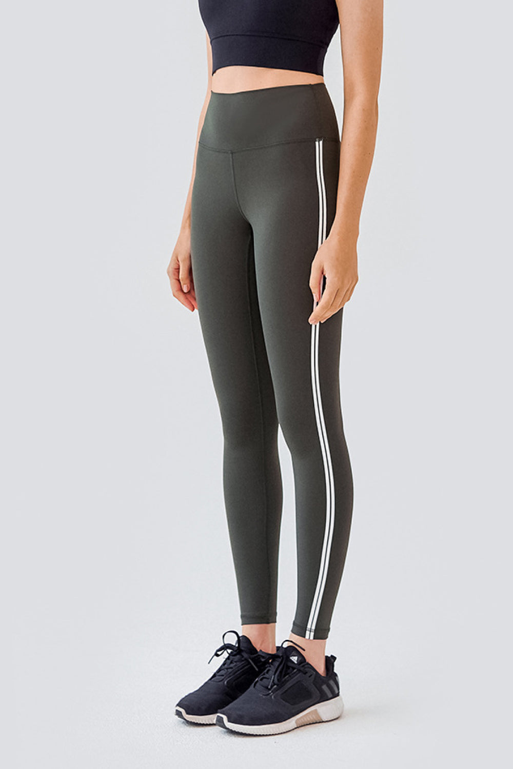 High Waist Side Stripe Yoga Leggings - Marie Lashaays 