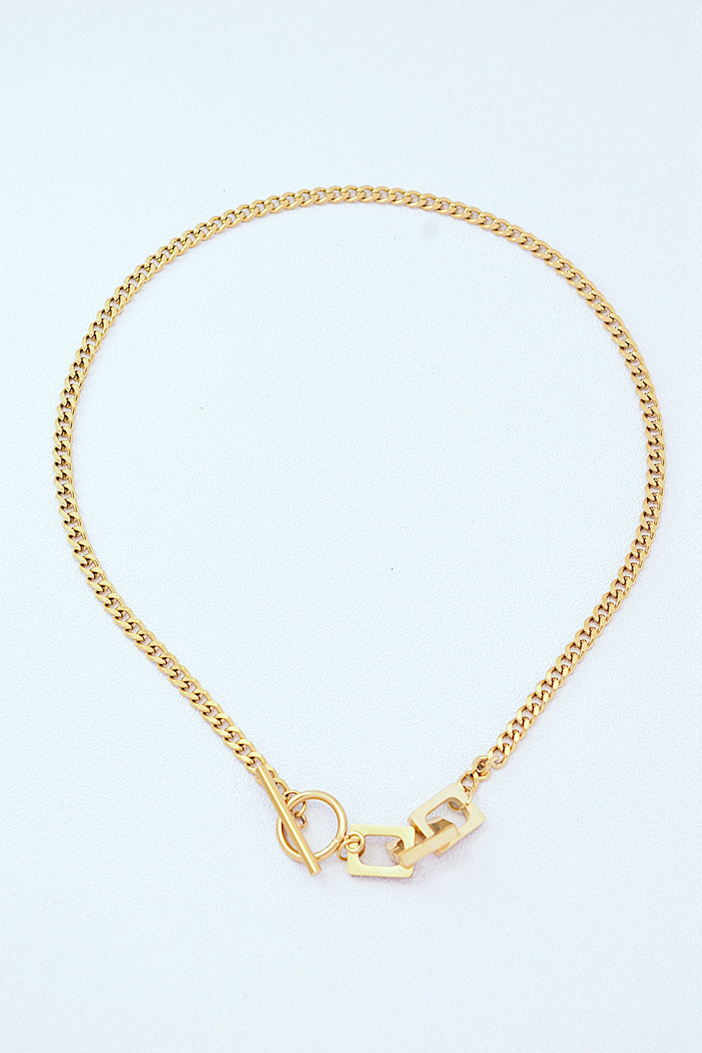 Why Not? Gold-Plated Front Clasp Chain Necklace - Marie Lashaays 