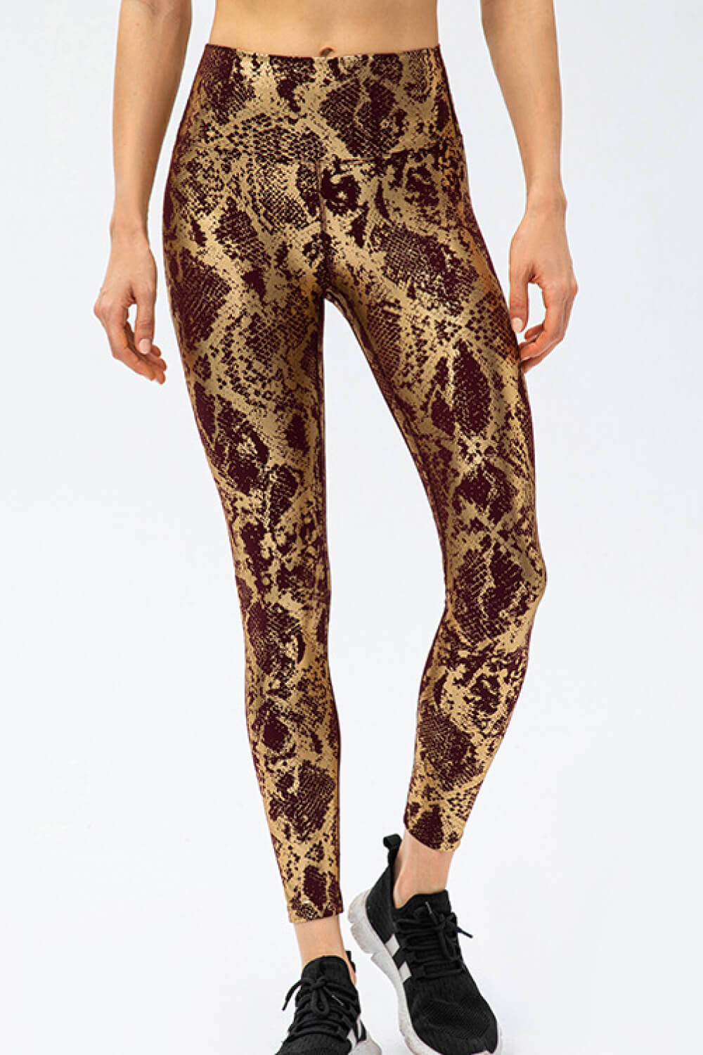 Snakeskin Elastic Waistband Yoga Leggings - Marie Lashaays 