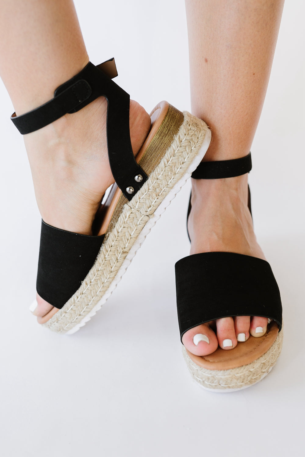 WeeBoo Every Step Espadrille Platform Sandal in Black - Marie Lashaays 