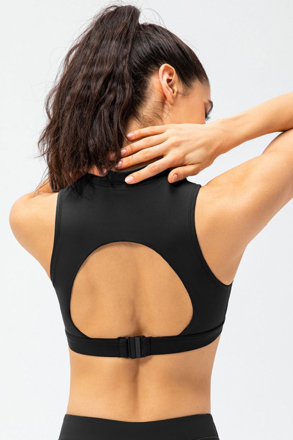 Quarter-Zip Open Back Cropped Yoga Tank - Marie Lashaays 