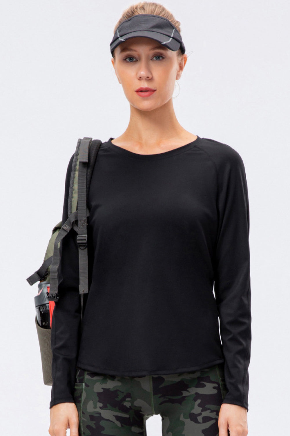 Raglan Sleeve Round Neck Athletic Top - Marie Lashaays 