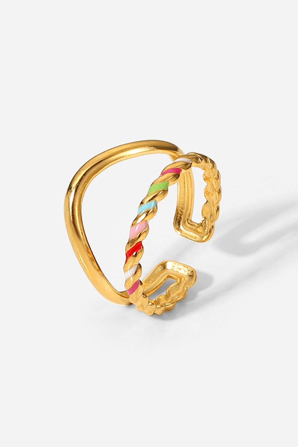 Twist and Shout Double-Layered Open Ring - Marie Lashaays 