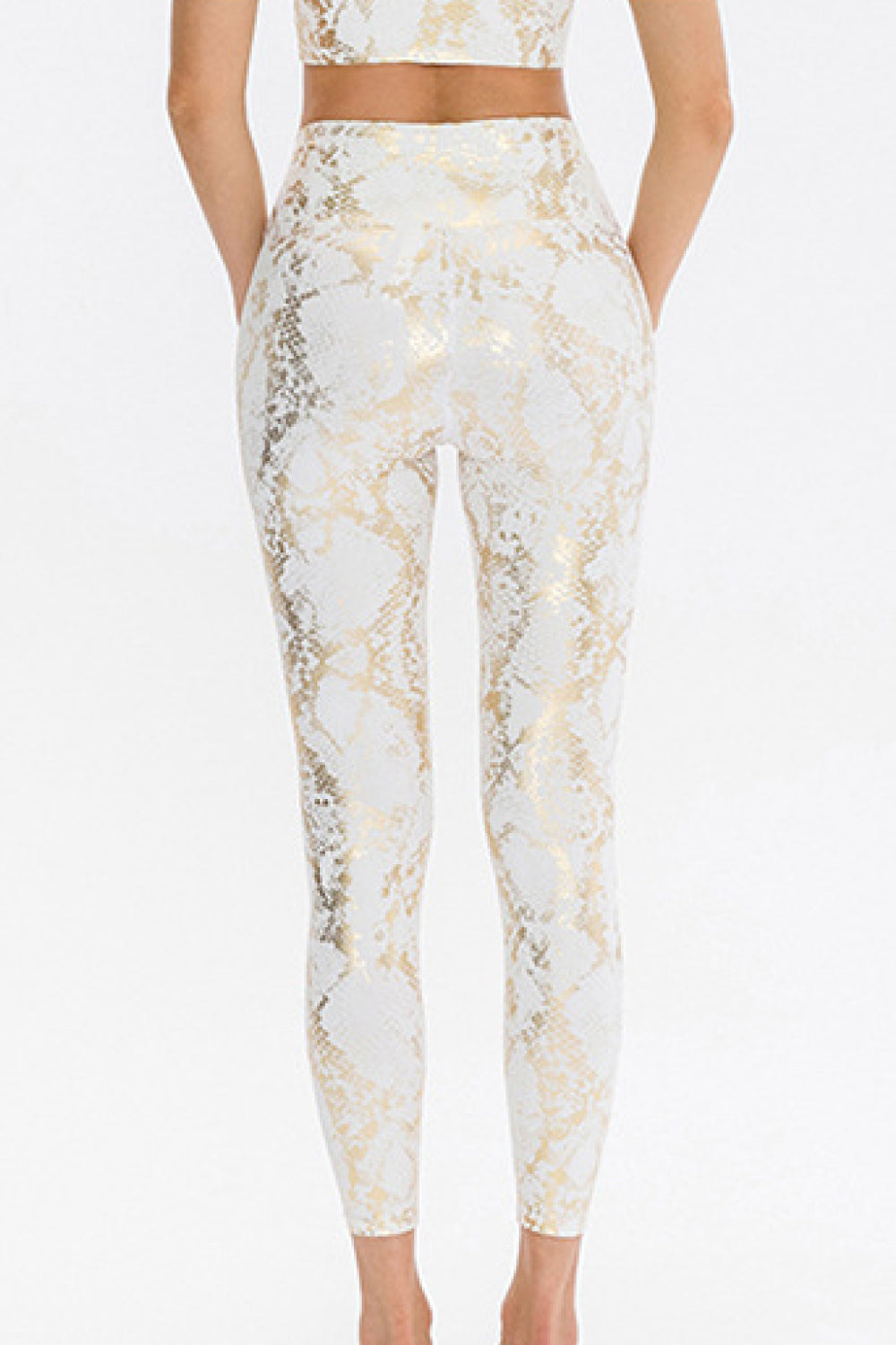 Snakeskin Elastic Waistband Yoga Leggings - Marie Lashaays 