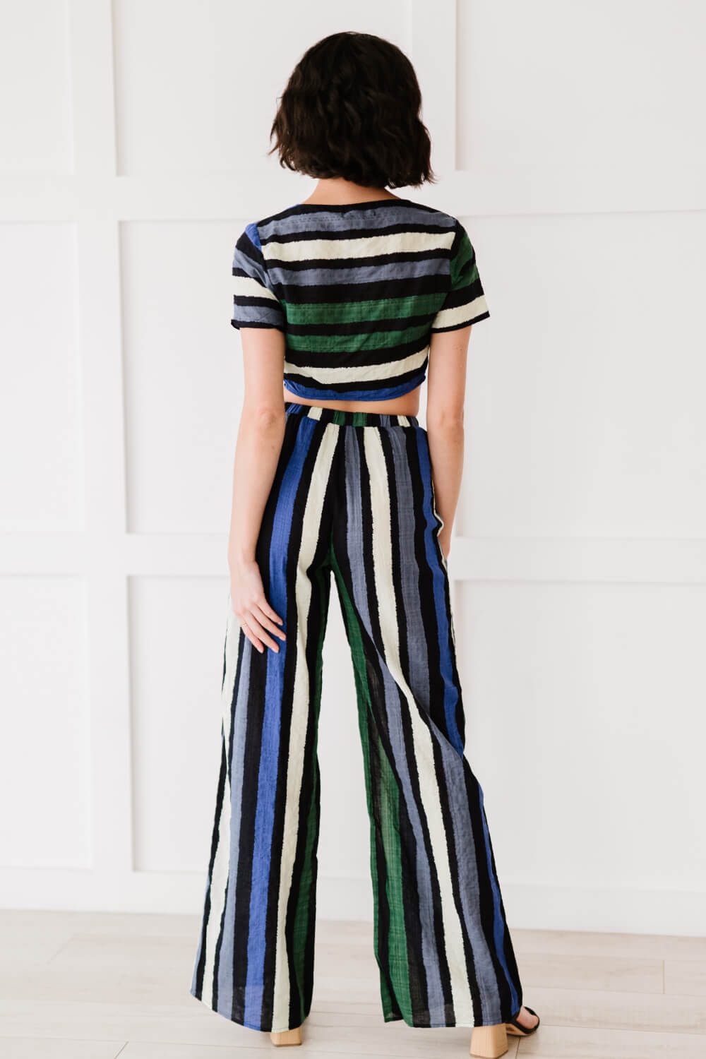 Dress Day So Divine Striped Crop Top and Pants Set - Marie Lashaays 