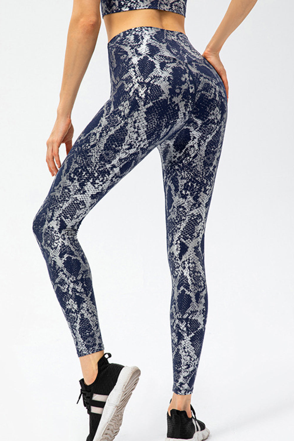 Snakeskin Elastic Waistband Yoga Leggings - Marie Lashaays 