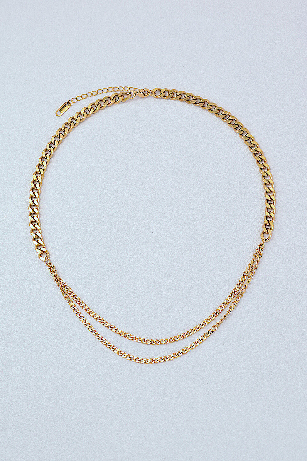 Take My Hand Gold-Plated Double-Layered Chain Necklace - Marie Lashaays 