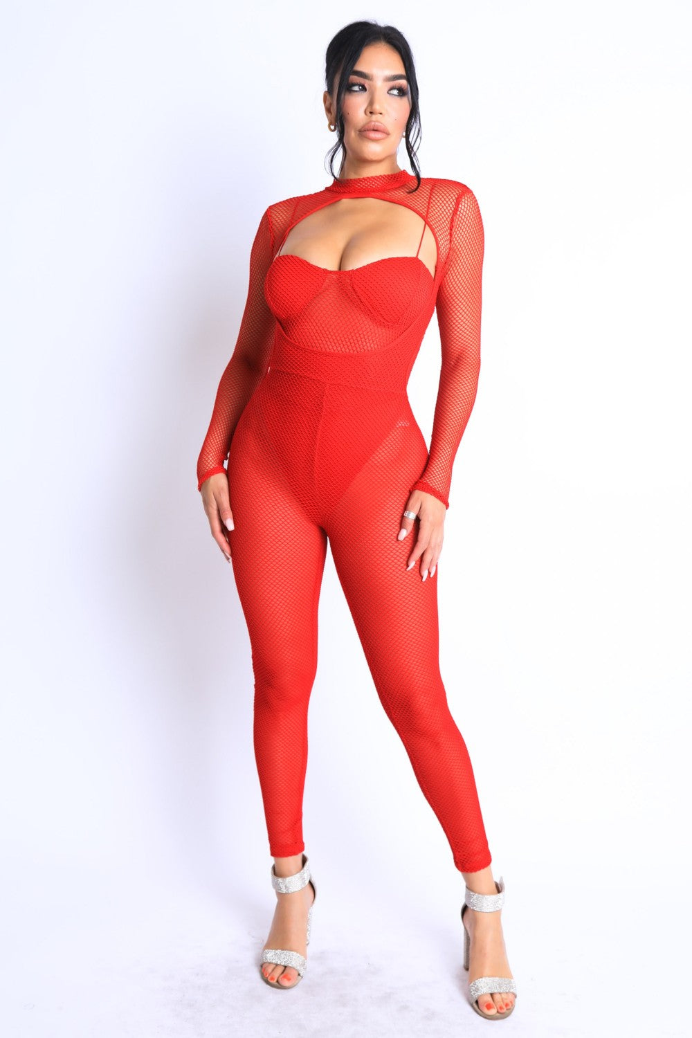 Mesh Crop Jumpsuit Set - Marie Lashaays 