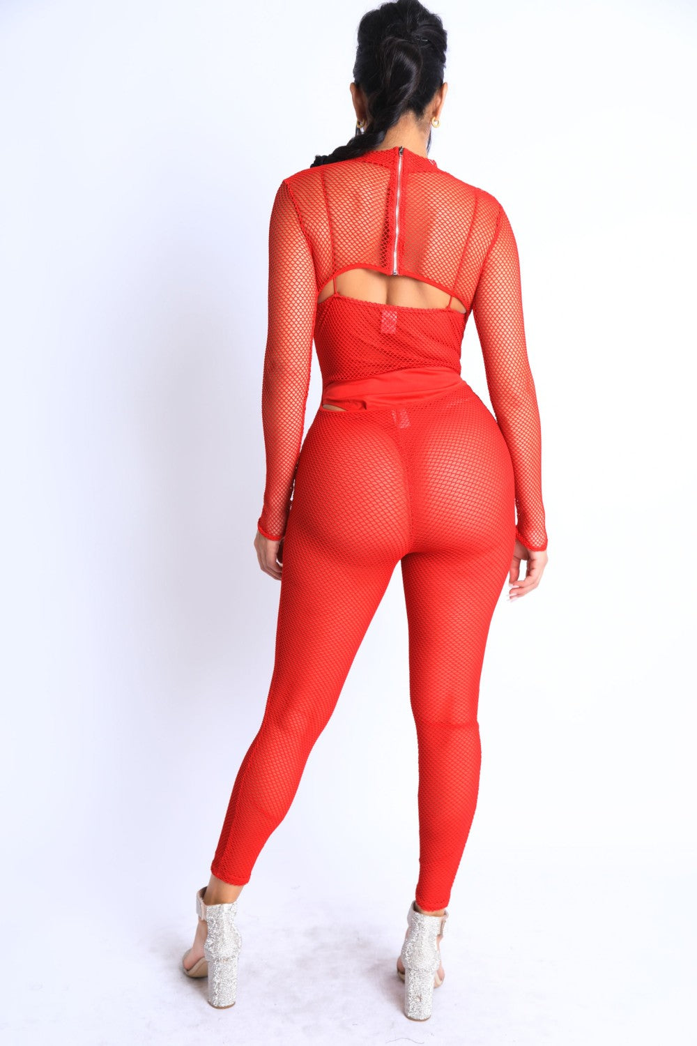 Mesh Crop Jumpsuit Set - Marie Lashaays 