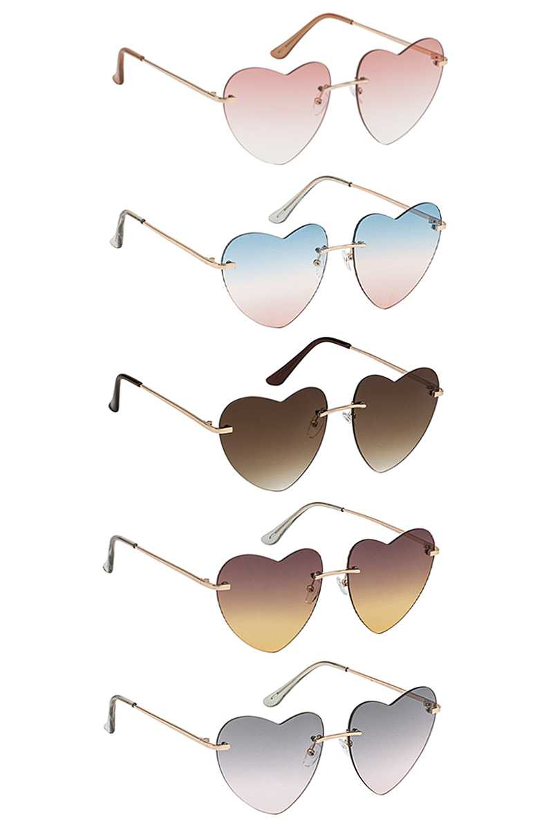 Trendy Cool Vibe Heart Shape Sunglasses - Marie Lashaays 