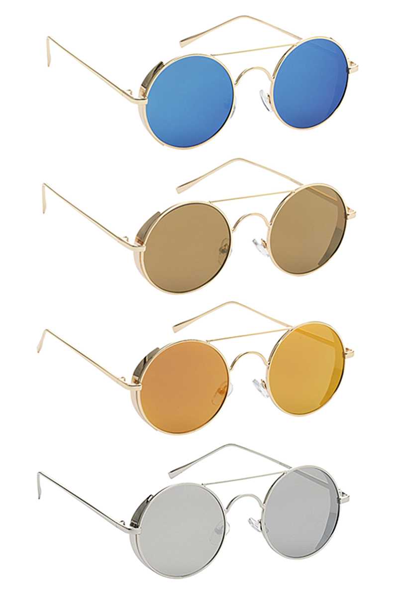 Fashion Round Metal Barrier Sunglasses - Marie Lashaays 