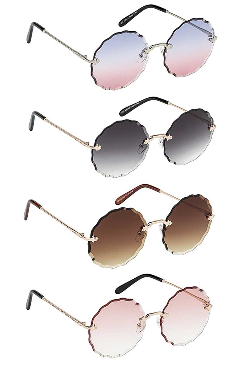 Modern Wavy Circle Sunglasses - Marie Lashaays 