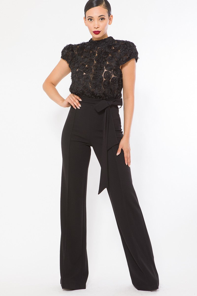 Flower Lace Top Detailed Fashion Jumpsuit - Marie Lashaays 