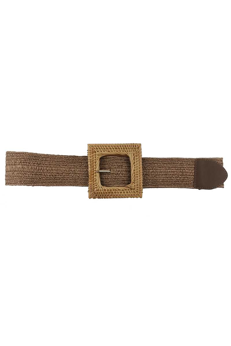 Fashion Square Straw Buckle Belt - Marie Lashaays 