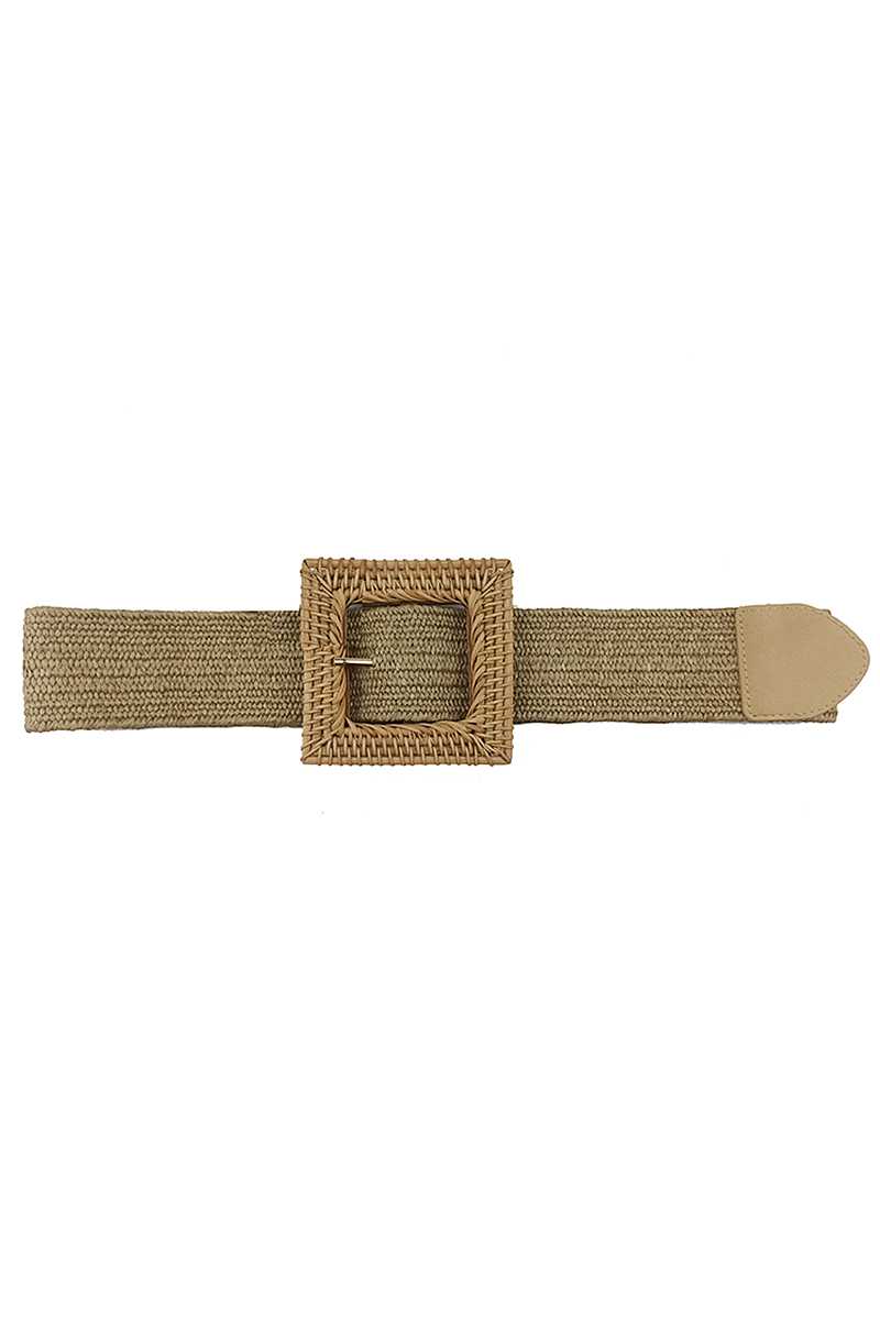 Fashion Square Straw Buckle Belt - Marie Lashaays 