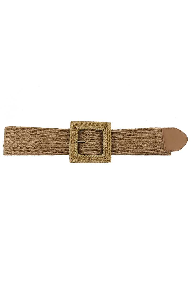 Fashion Square Straw Buckle Belt - Marie Lashaays 