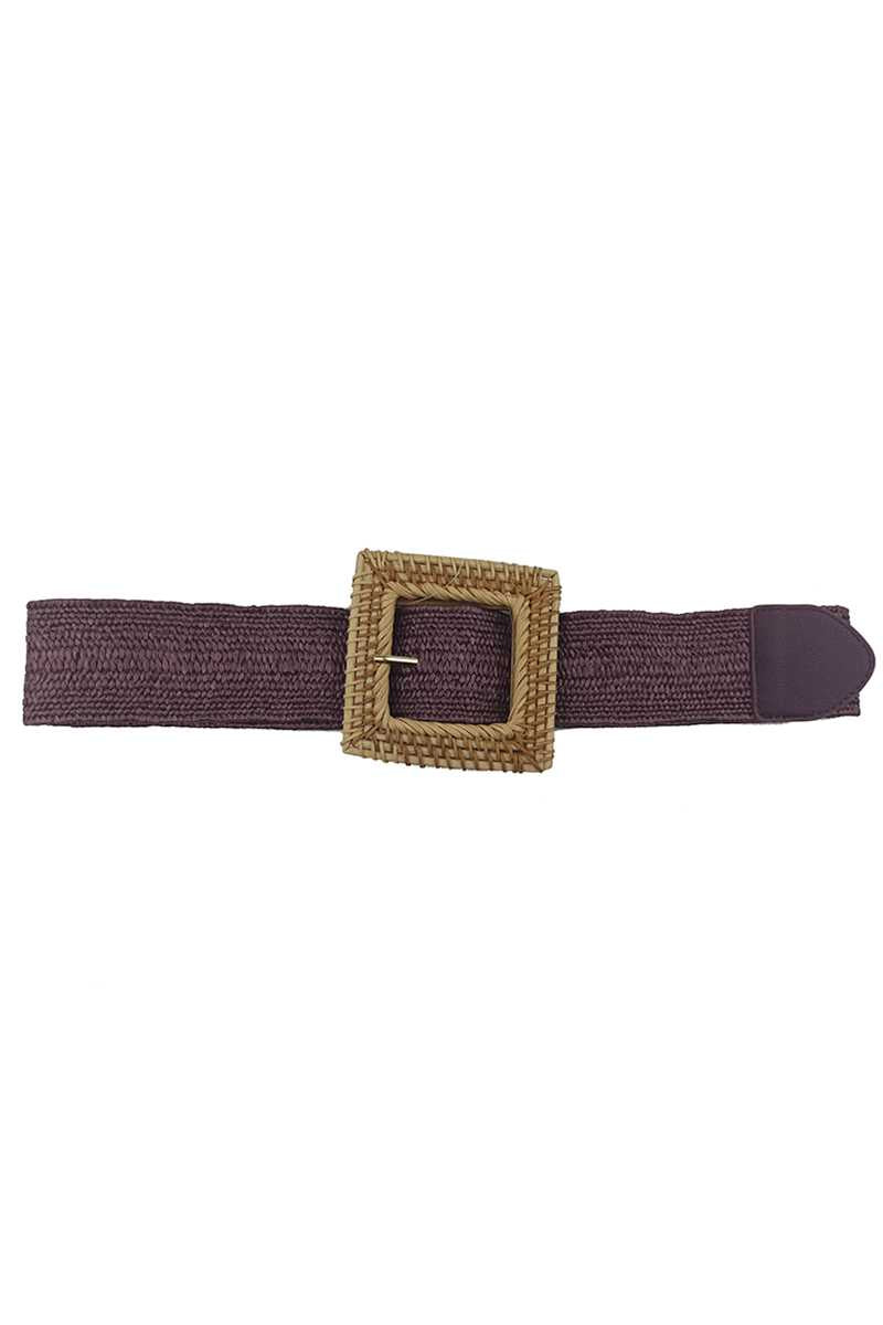 Fashion Square Straw Buckle Belt - Marie Lashaays 