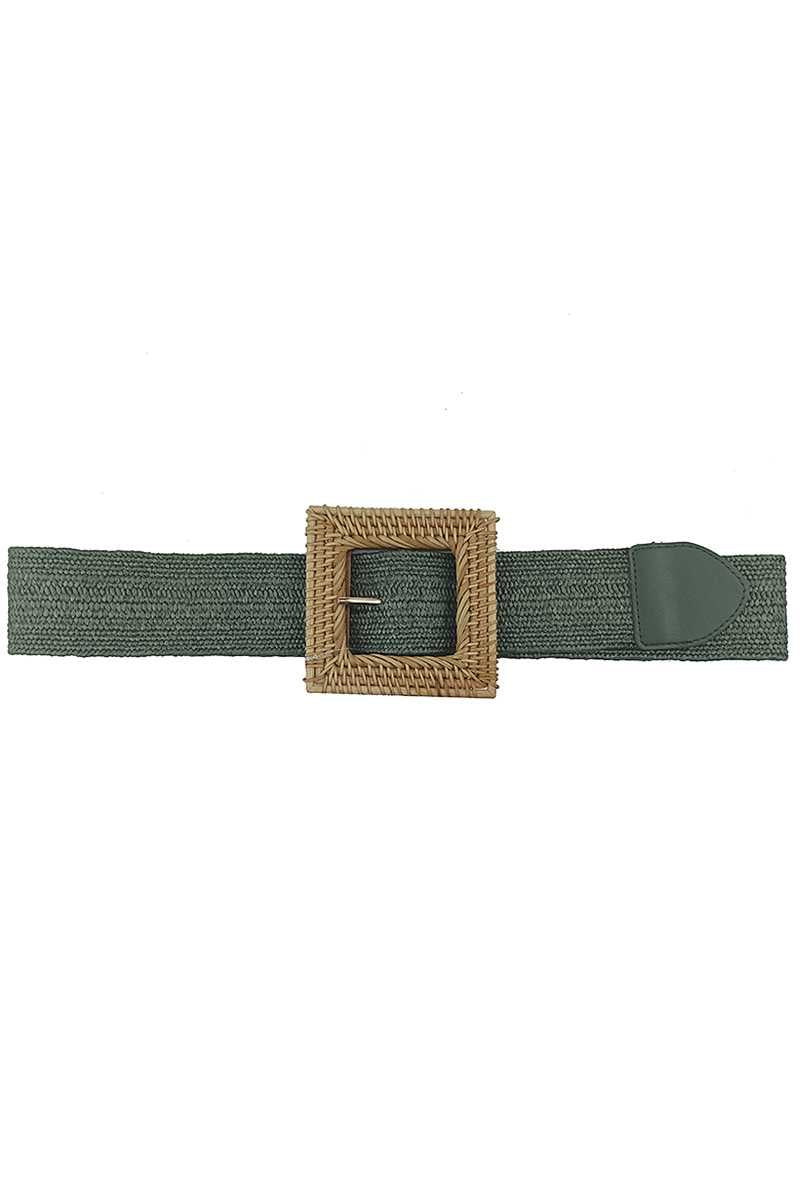 Fashion Square Straw Buckle Belt - Marie Lashaays 