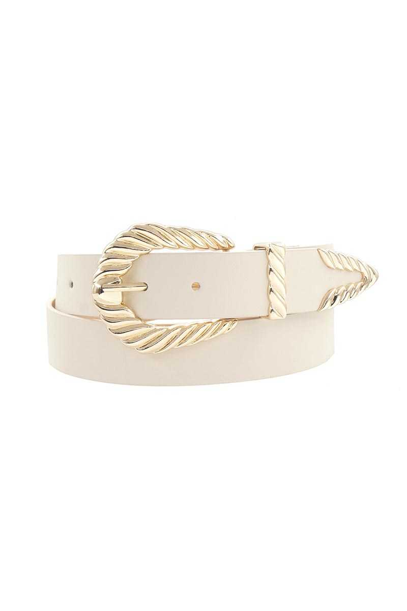 Shrimp Tectured Buckle Belt - Marie Lashaays 