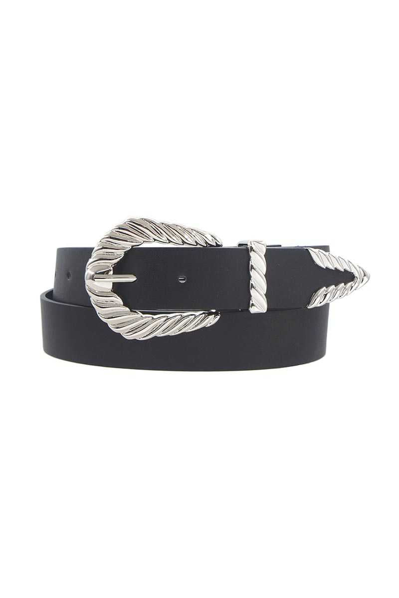 Shrimp Tectured Silver Buckle Belt - Marie Lashaays 