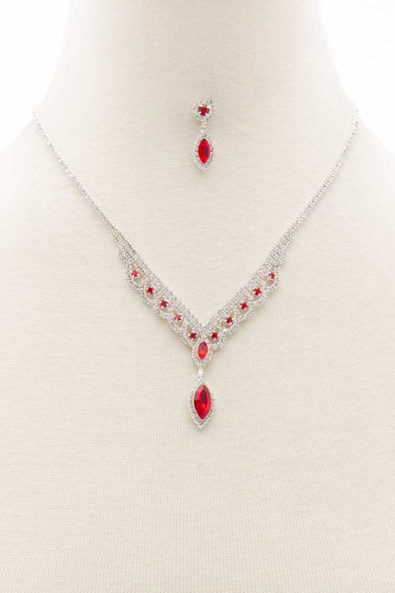 Marquise Shape Rhinestone Necklace - Marie Lashaays 