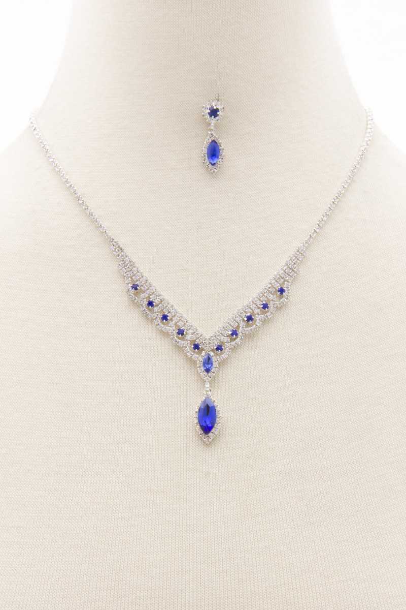 Marquise Shape Rhinestone Necklace - Marie Lashaays 