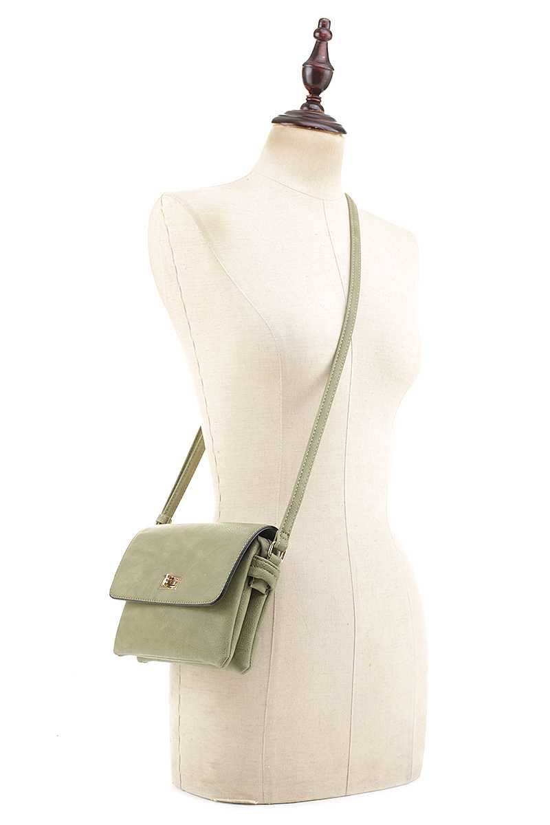 Smooth Colored Crossbody Bag - Marie Lashaays 