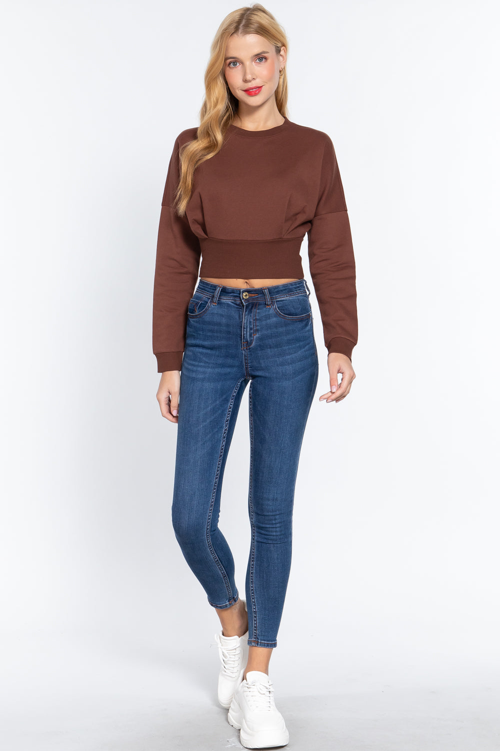 Dolman Slv Inner Fleece Terry Top - Marie Lashaays 