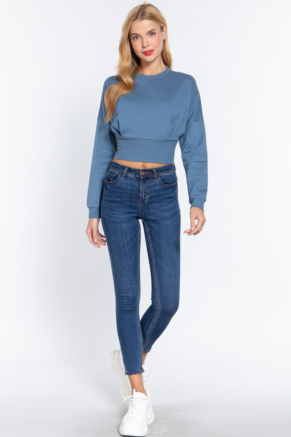 Dolman Slv Inner Fleece Terry Top - Marie Lashaays 