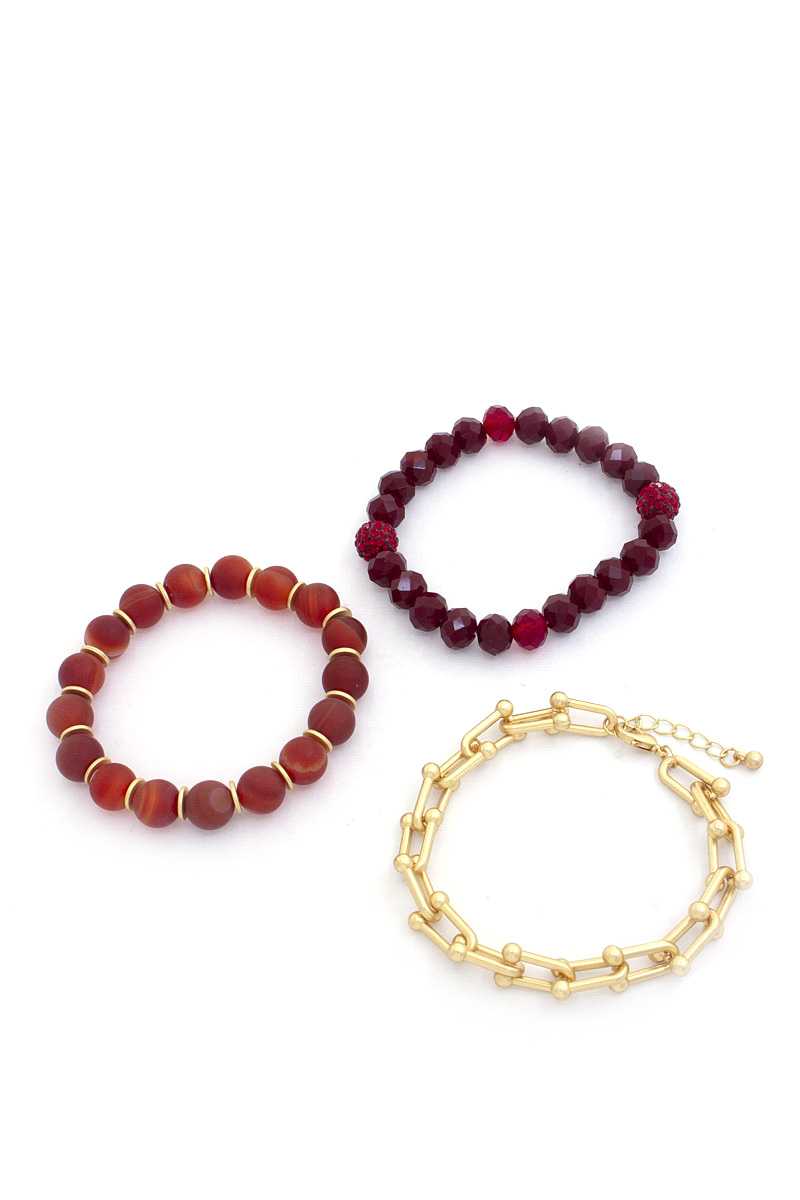 U Link Stone Beaded Bracelet Set. - Marie Lashaays 