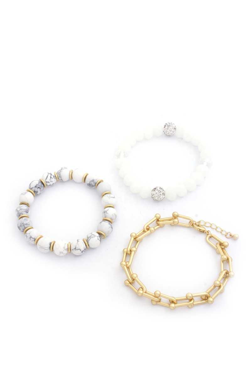 U Link Stone Beaded Bracelet Set. - Marie Lashaays 