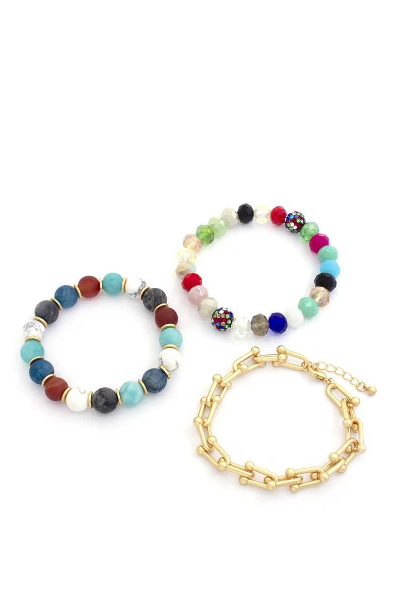 U Link Stone Beaded Bracelet Set. - Marie Lashaays 