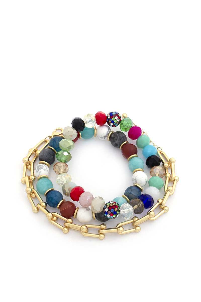 U Link Stone Beaded Bracelet Set. - Marie Lashaays 