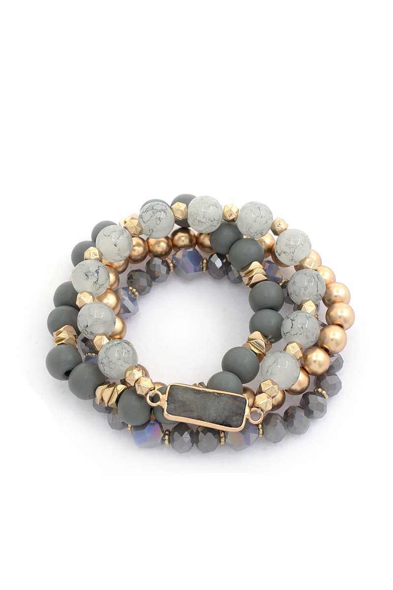 Rectangle Stone Beaded Bracelet Set - Marie Lashaays 