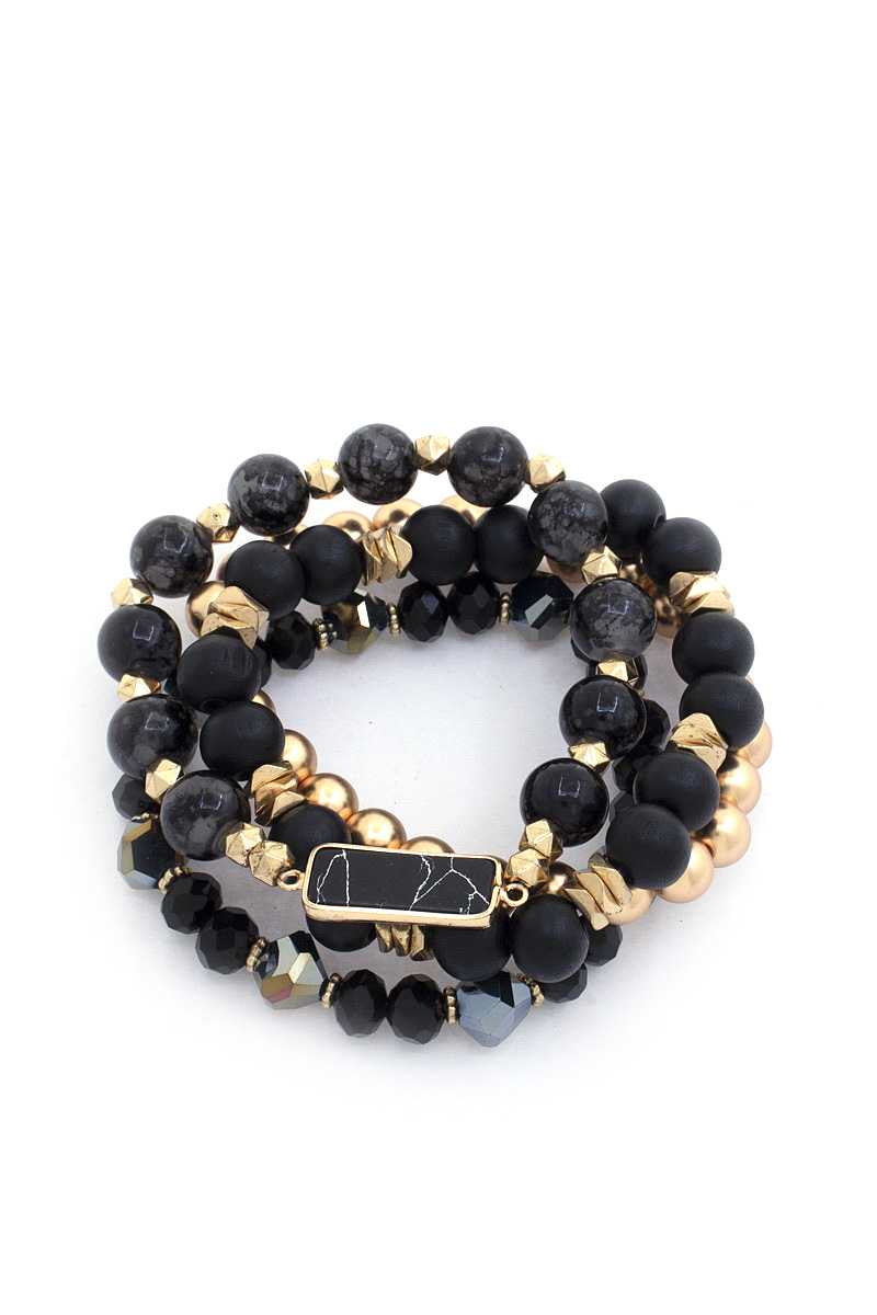 Rectangle Stone Beaded Bracelet Set - Marie Lashaays 