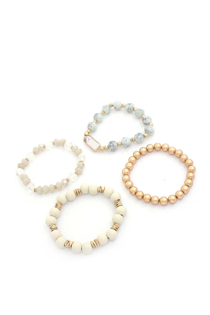 Rectangle Stone Beaded Bracelet Set - Marie Lashaays 