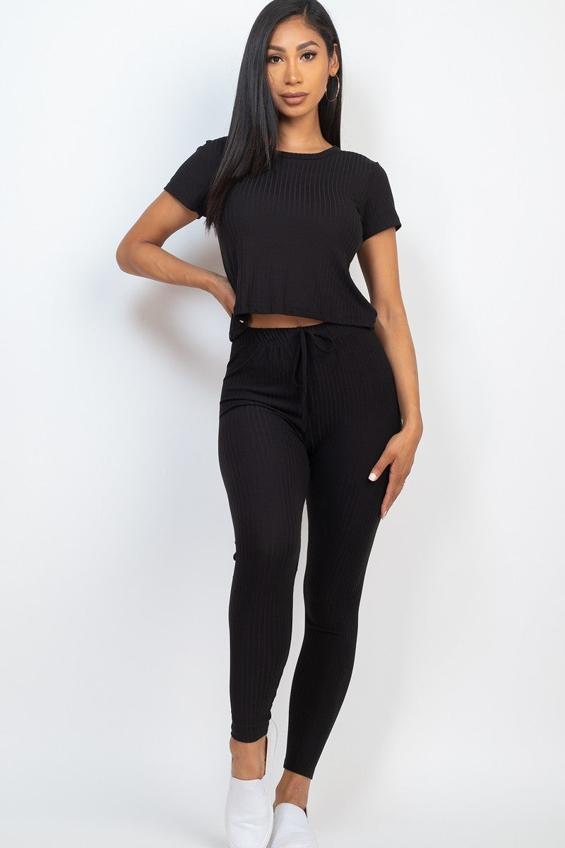 Short Sleeve Top & Leggings Set - Marie Lashaays 